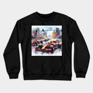 Artistic illustration of high speed racing cars in Las Vegas Crewneck Sweatshirt